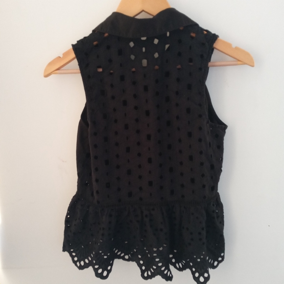 Madewell XS Black Eyelet Mix Top - Picture 4 of 11